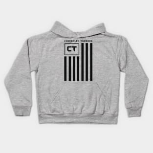 Concealed Threads Branded Vertical Flag Black Kids Hoodie